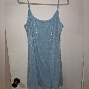 NWT Blue Sequin Shift Dress Size L